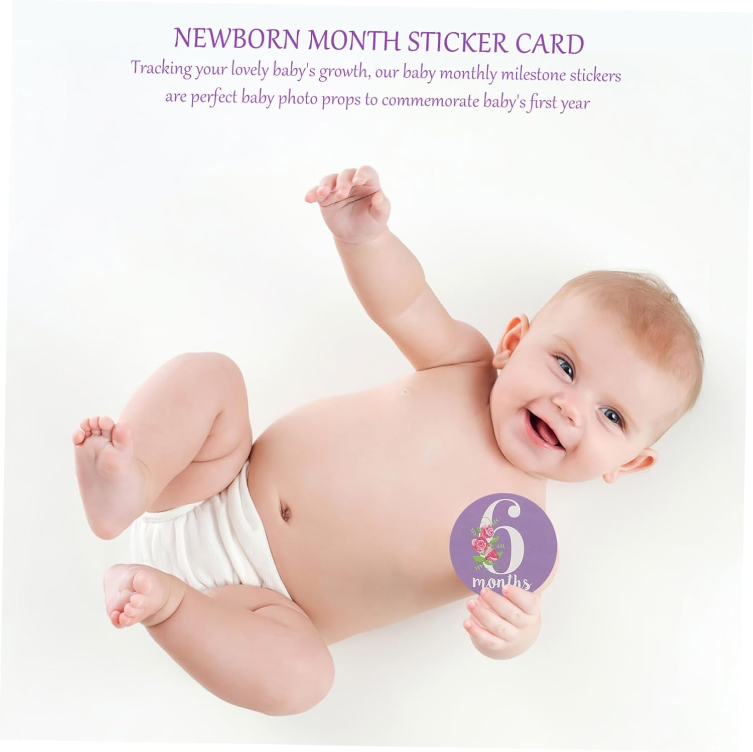 BESPORTBLE 12Pcs Monthly Sticker for Months Old Boy Girl Newborn Milestone Stickers Quality Paper Photo Prop for Health Care image number 3