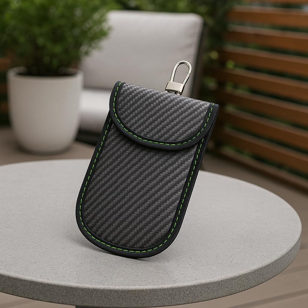 Faraday Bag for Key Blocker Bags 2-Pack - Anti-Theft Dual-Layer RFID Shielding Pouch for Car Keys & Credit Cards, Magic Seal Design, Faraday Key Fob Protector (3.8 &times; 8.0 In) (Dark Black) image number 1