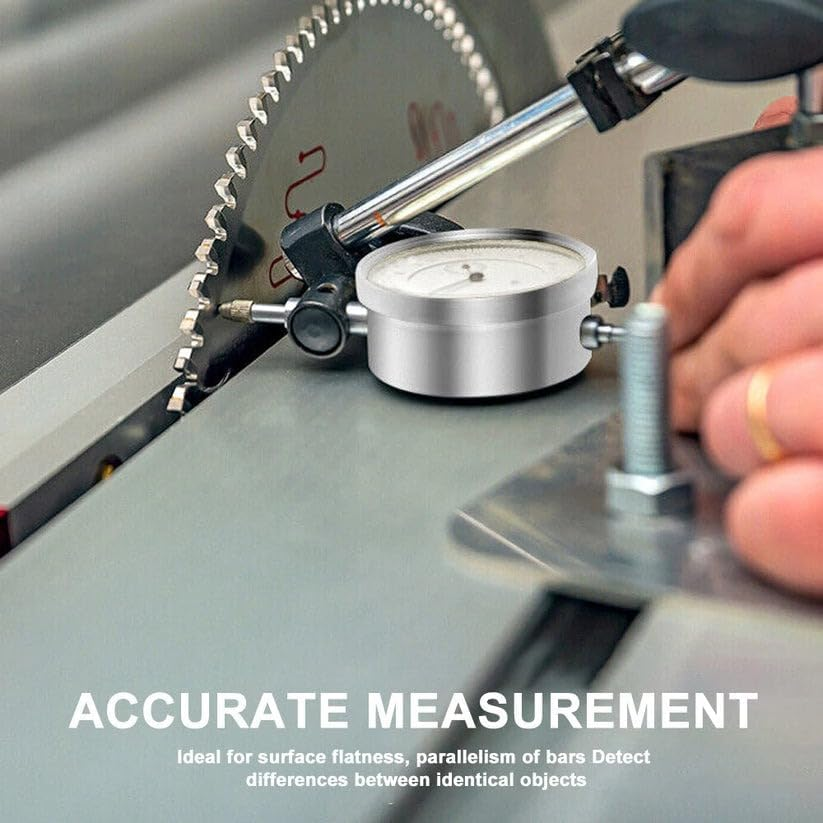 EZONEDEAL Dial Indicator with Magnetic Base Holder Fine Adjustable Long Arm 0-1" Tester Gage Gauge 0.001" Magnetic Base & 22 Point Precision Inspection Set image number 2