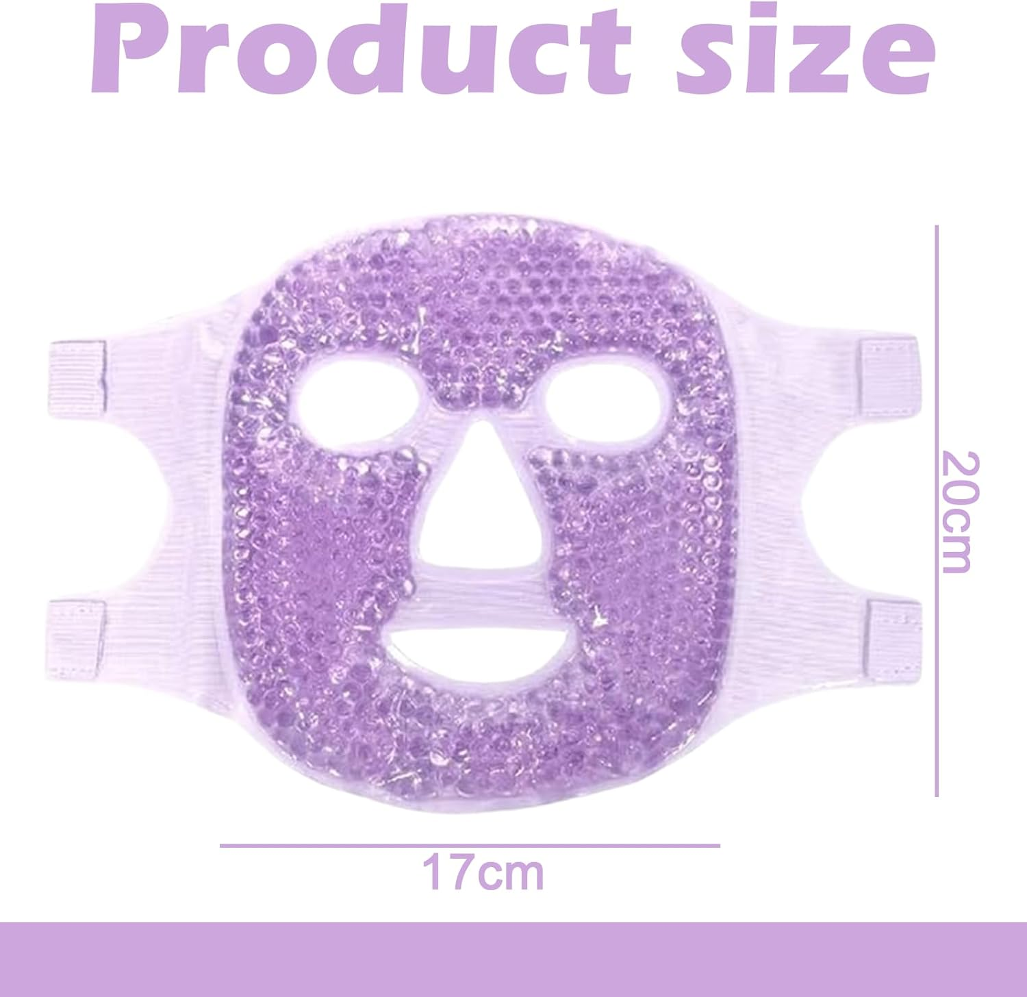 Face Ice Pack for Puffiness - Reusable Cold Gel Mask for Eyes & Face, Relieve Dark Circles, Eye Bags, Dry Eyes, Headaches, Migraines and Stress, Ideal for Post - Surgery Sleep Compress (Purple) image number 3