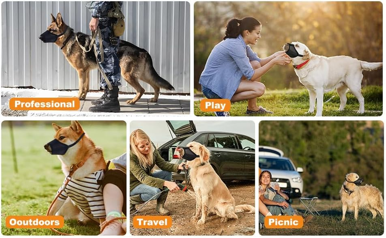 Dog Muzzle Soft Mesh Muzzle for Small to Large Dogs, Breathable & Drinkable, Adjustable Anti-Fall Bite Muzzle for Chihuahua, German Shepherd & Bulldog (Black, S (12-15Cm)) image number 3