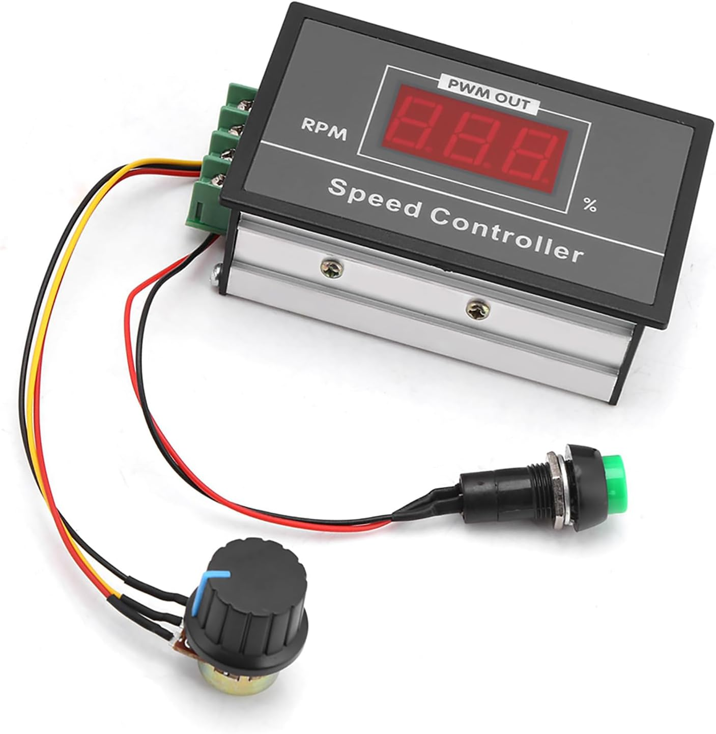 PWM DC Motor Speed Controller with Start Stop Switch, DC 6-60V 12V 24V 36V 48V 30A Adjustable, Default image number 2
