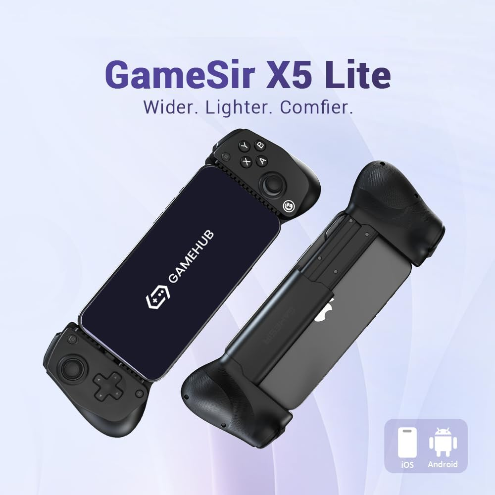 Gamesir X5Lite Mobile Controller for Iphone 15/16/17, Ipadmini, Android, Hall Effect Joysticks, Stretchable up to 213Mm, Pass-Through Charging, Remote Play/Xbox Cloud/Steam Link Compatible image number 2