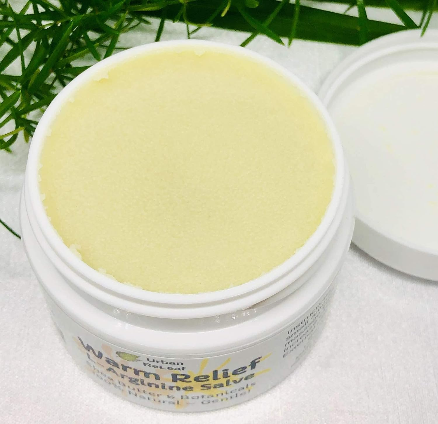 Urban Releaf Warm Relief L-Arginine Salve ! Shea Butter & Botanicals, 100% Natural. Gentle Circulation Warming Massage Cream. image number 3
