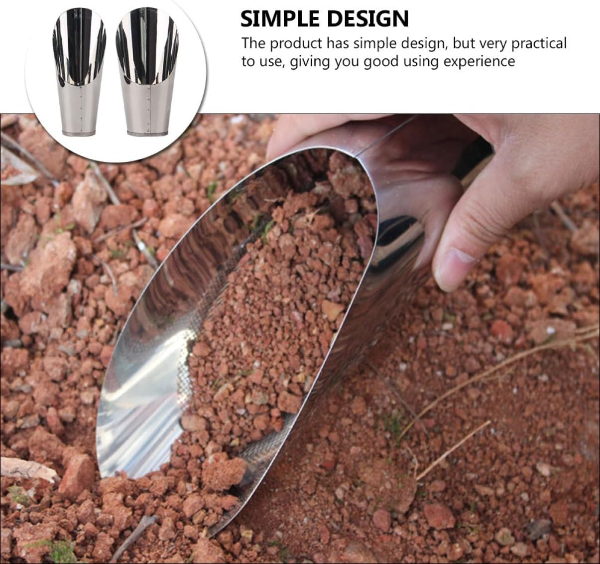 Outanaya 2Pcs Soil Aerator Tool Portable Garden Shovel Cup Small Bonsai Planting Scoop for Gardening Supplies image number 3