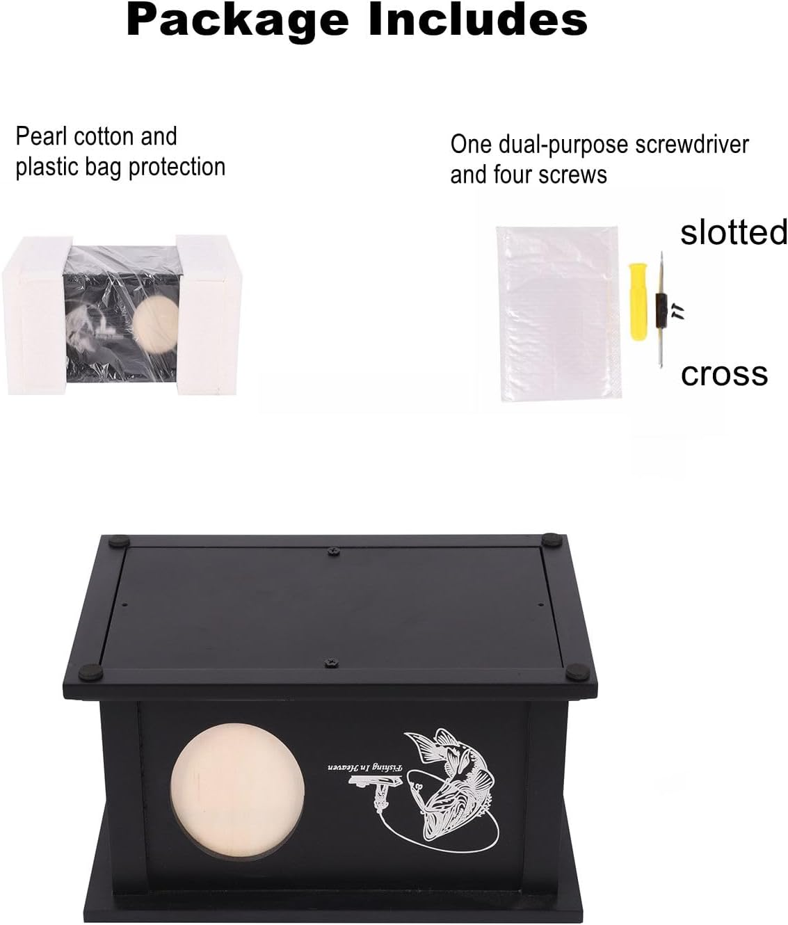 Wooden Urns for Human Ashes - Wood Cremation Urns Adult for Funeral, Burial or Home - Urns for Ashes Men Women - Decorative Urn for Ashes Male Female (Fishing, with Frame) image number 6