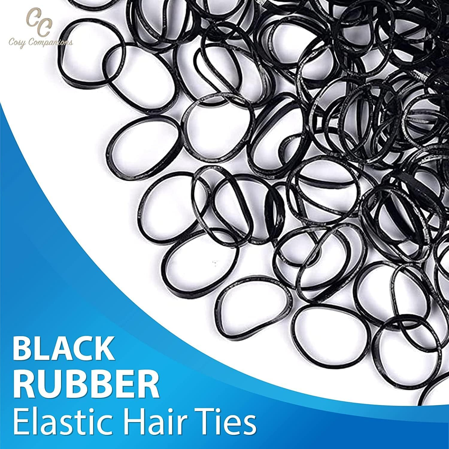 Cosy Companions&trade; 250X Black Small Hair Bands, Non-Slip Elastic Bands for Hair - Black image number 4