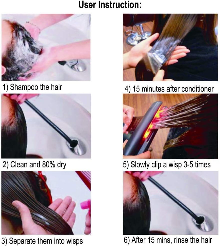 Upgrade Professional Ultrasonic Infrared Hair Straightener Care Cold Flat Iron for Hair Treatment Therapy Repair Damaged Hair LCD Display 360&deg; Swivel Cord, Black image number 2