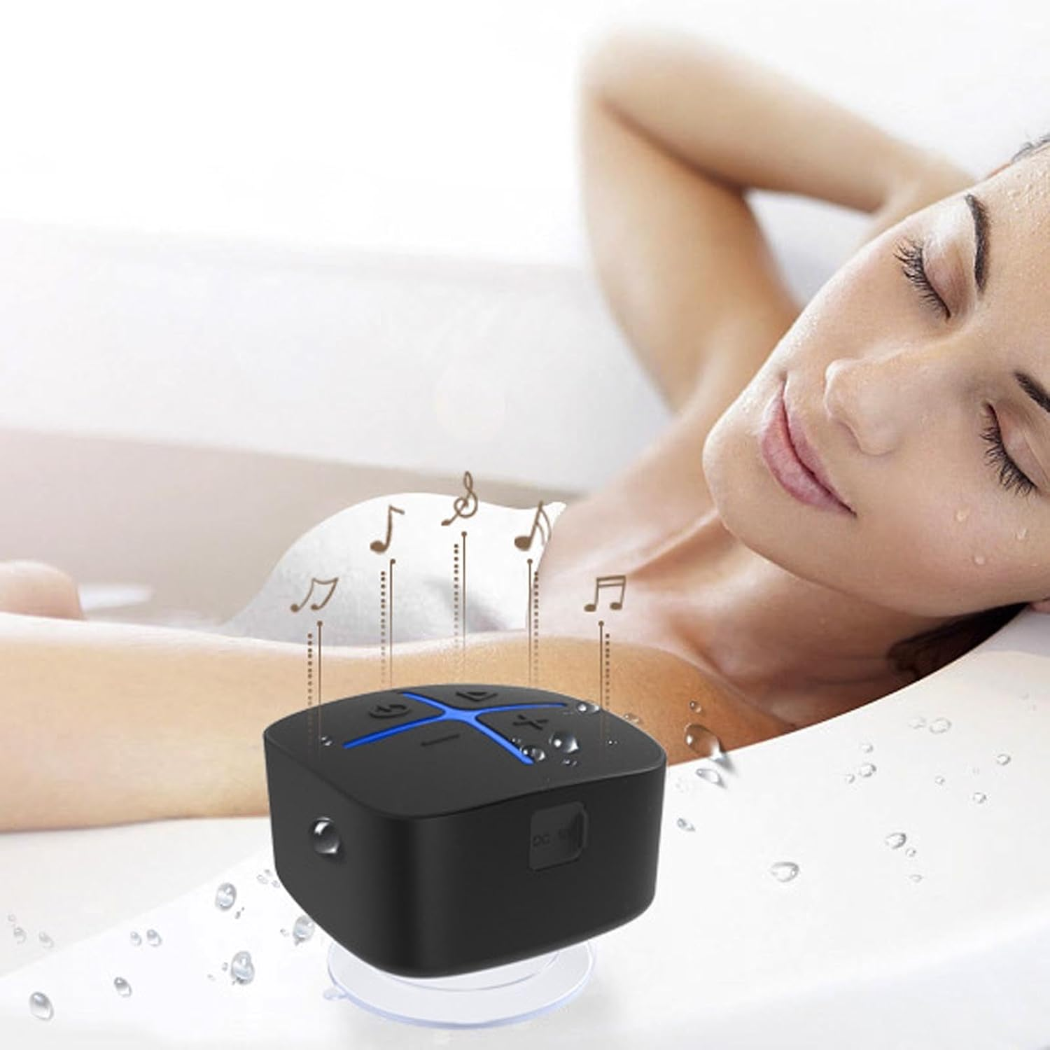 Jectse Bluetooth Shower Speaker with Suction Cup, IP65 Waterproof, Built in Microphone, Wireless Travel Speaker for Bathrooms Swimming Pools Beaches Parties image number 3