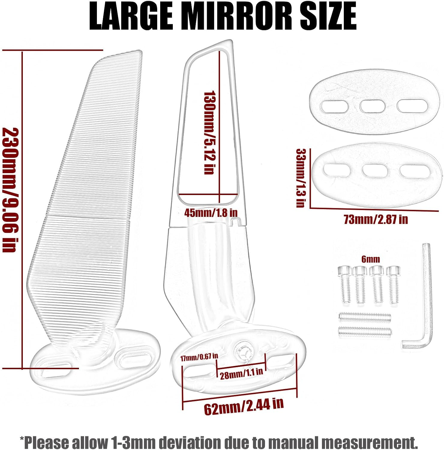 Large Size Motorcycle Mirrors Stealth Wind Wing Side Rearview Mirrors Compatible with 2025 Kawasaki Ninja 500 Ninja 650 Ninja 400 300 2025 ZX6R ZX10R ZX4RR ZX14R GSXR 1000 600 750 image number 4