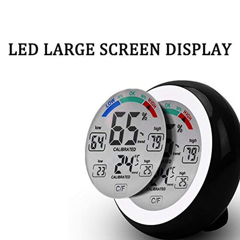 Meichoon Indoor Outdoor Thermometer Hygrometer,Wireless Electronic Temperature Humidity Meter,Round Touch Screen Household Digital LCD Display Thermometer,Weather Station Tester,Ud02 Blue image number 1