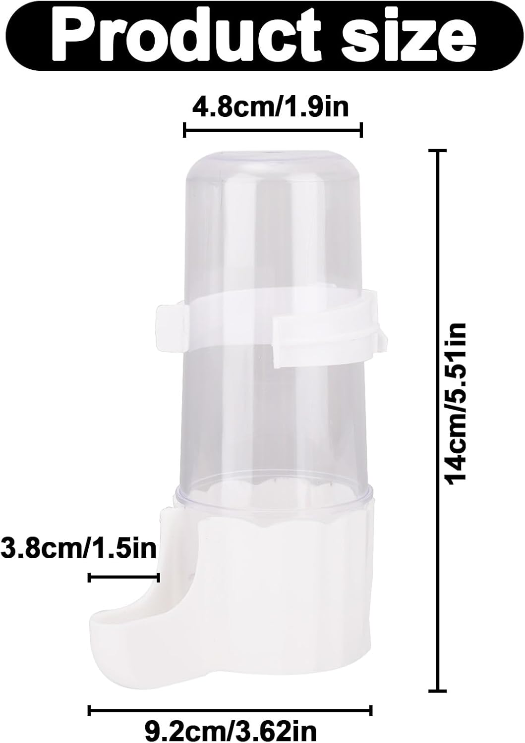 BOXOB Pet Bird Water Dispenser, Automatic Bird Cage Hanging Drinking Device Parakeet Water Dispenser Parrot Feeder for Parrot Parakeet Cage Accessories (White) image number 4