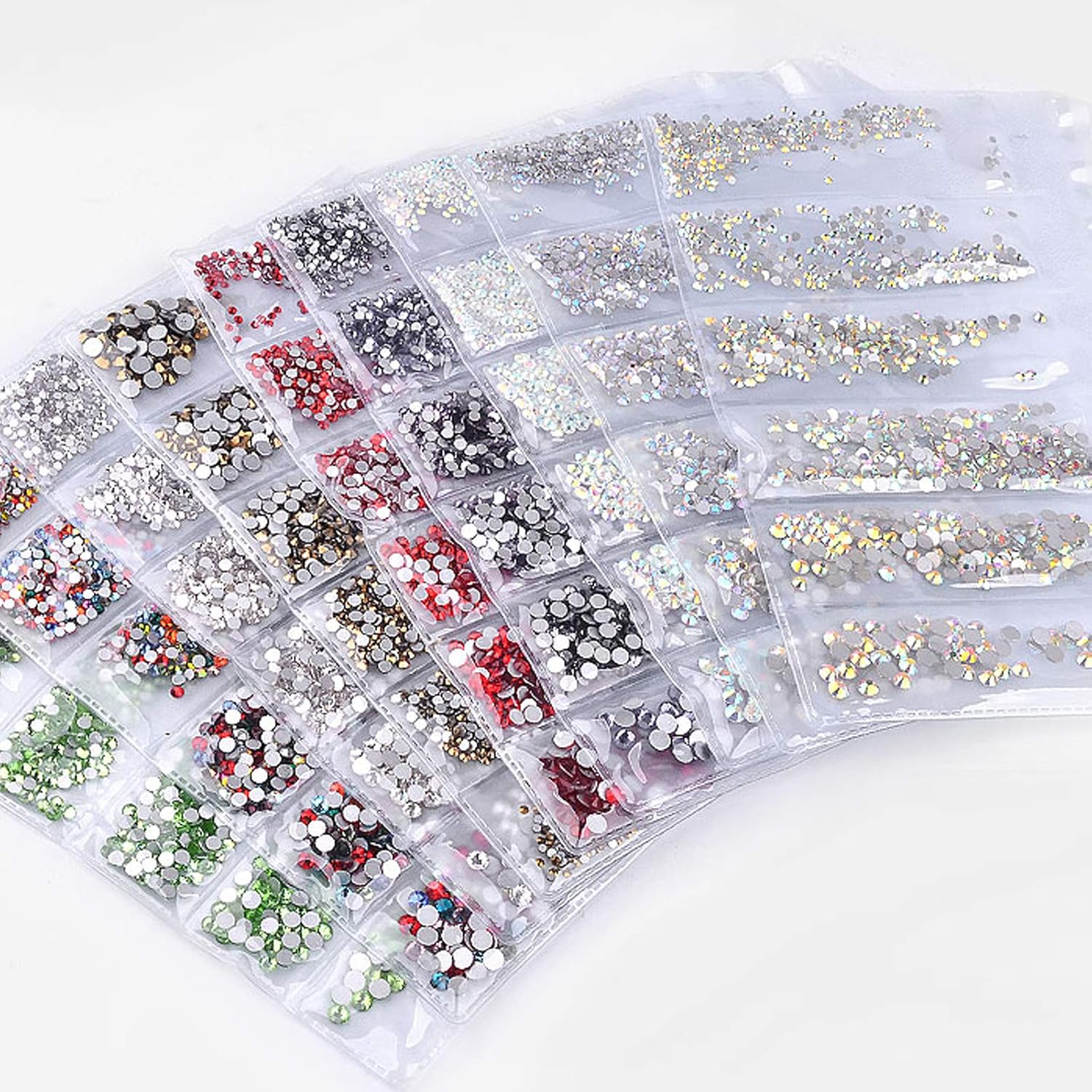 1 Bag Nail Art Rhinestone Flat-Back Rhinestone Nail Decoration White Diamond Super Flash DIY Mixed image number 2