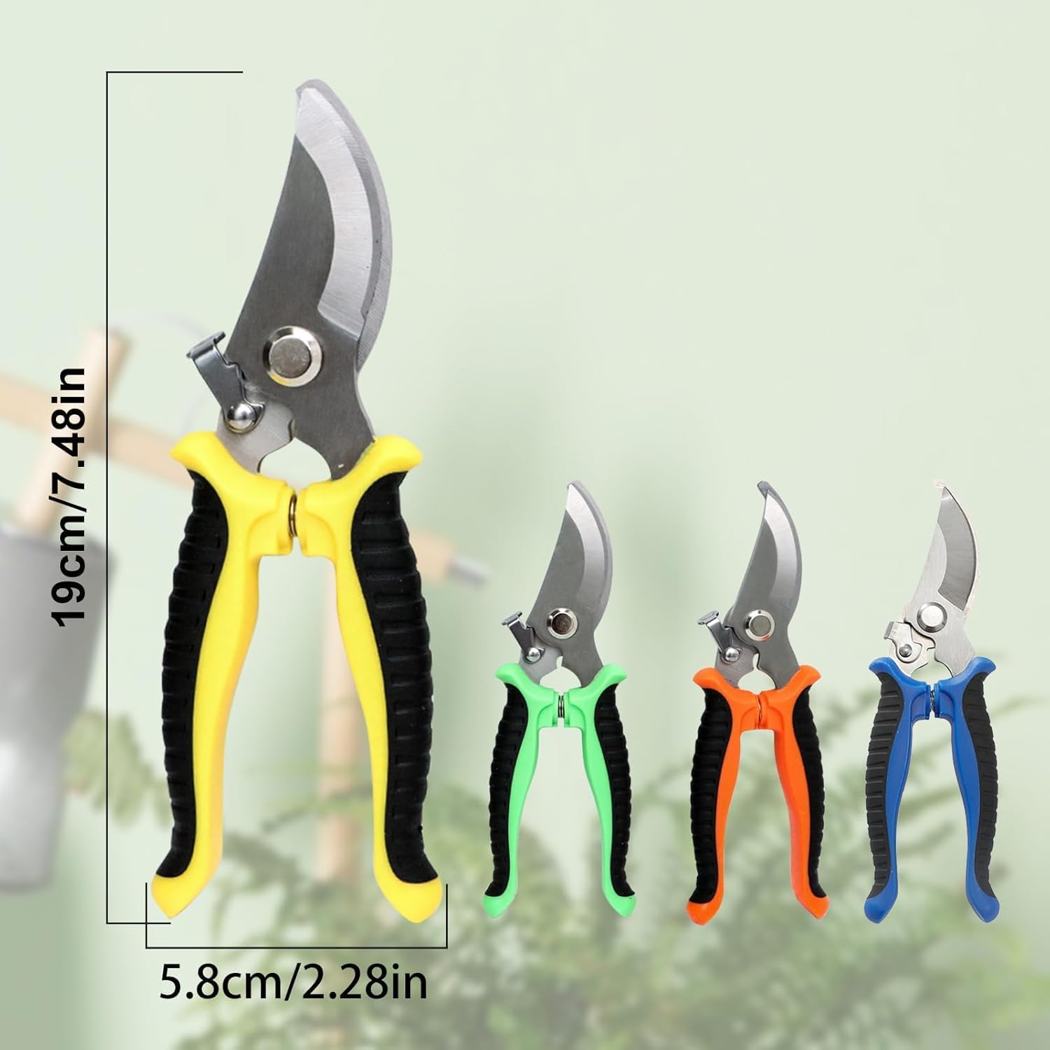 Generic 4 Pack Garden Pruning Shears, Stainless Steel Bypass Pruning Shears, Multicolor, 35Mm Cutting Width, Ideal for Gardening image number 2