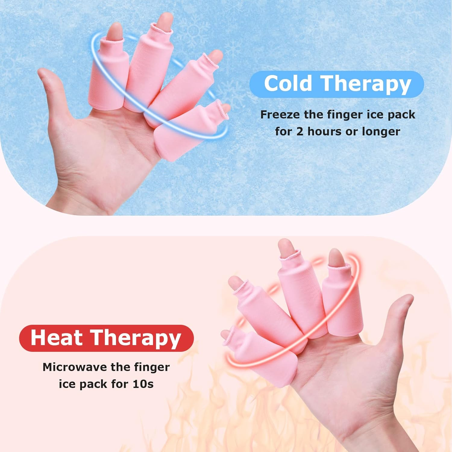 Finger Ice Sleeves 4 Ice Packs for Fingers, Thumbs & Toes Hot Cold Therapy for Arthritis, Tendinitis, Trigger Finger and Swollen Finger image number 5