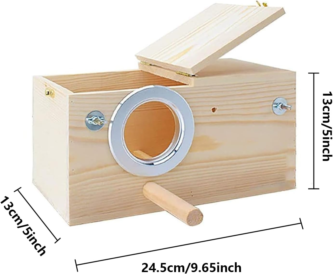 9.8 X 5.1 X 5.1Inch Parakeet Nesting Box, Bird House Bird Breeding Box Wooden Hatching House Mating Cage Nest Wood House image number 2