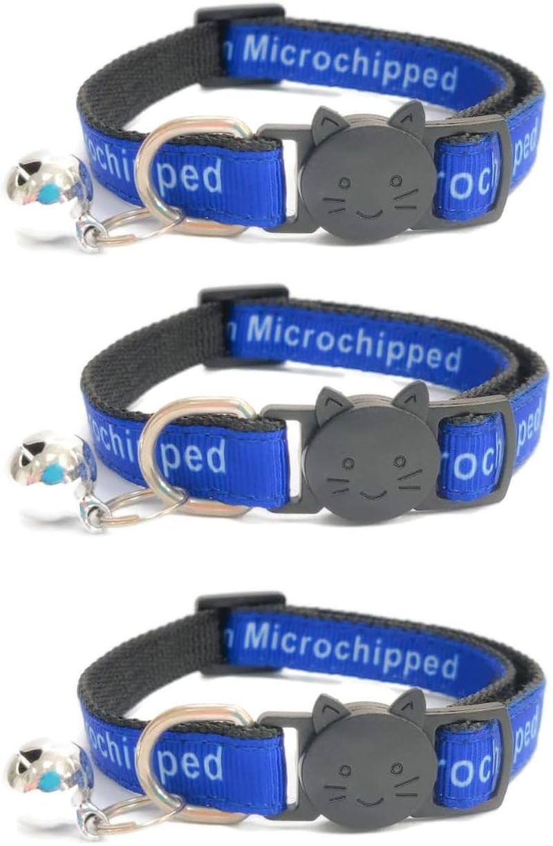 Worded Cat Collars &ndash; Please Do Not Feed Me/I Am Microchipped | Safe Quick Release Breakaway Buckle | Zacal Cat Collars - Pink, I Have a Loving Home (Pack of 3)