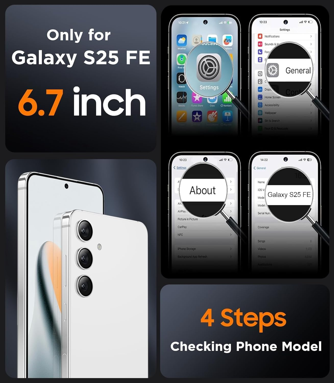 T Tersely Clear Case for Samsung Galaxy S25 FE 5G 2025, Magnetic Cover Compatible with Magsafe, Hard Back Slim Shockproof Bumper, Support Wireless Charging image number 5