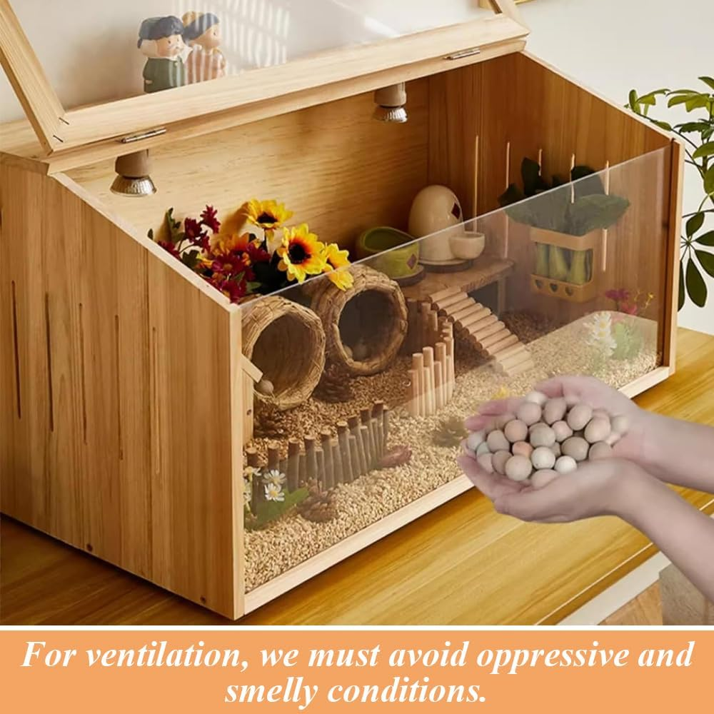 Wooden Brooder Box, Chicken Cage, Indoor Hamster Breeding Box, Brooder Supplies, Peep Shed Clear Window for Baby Chicks, Ducks, Quail Birds（40 * 30 * 30Cm） image number 2