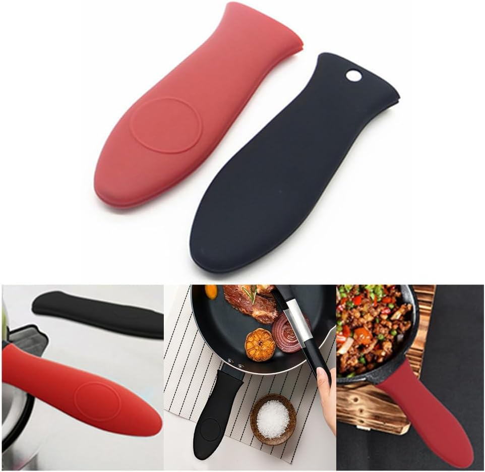 Potholder for Cast Iron Skillets, Silicone Hot Handle Holder, Cuicanfla 2 Pcs Silicone Cast Iron Handle Cover Skillet Grip Sleeve Cover for Pans Cookware image number 3