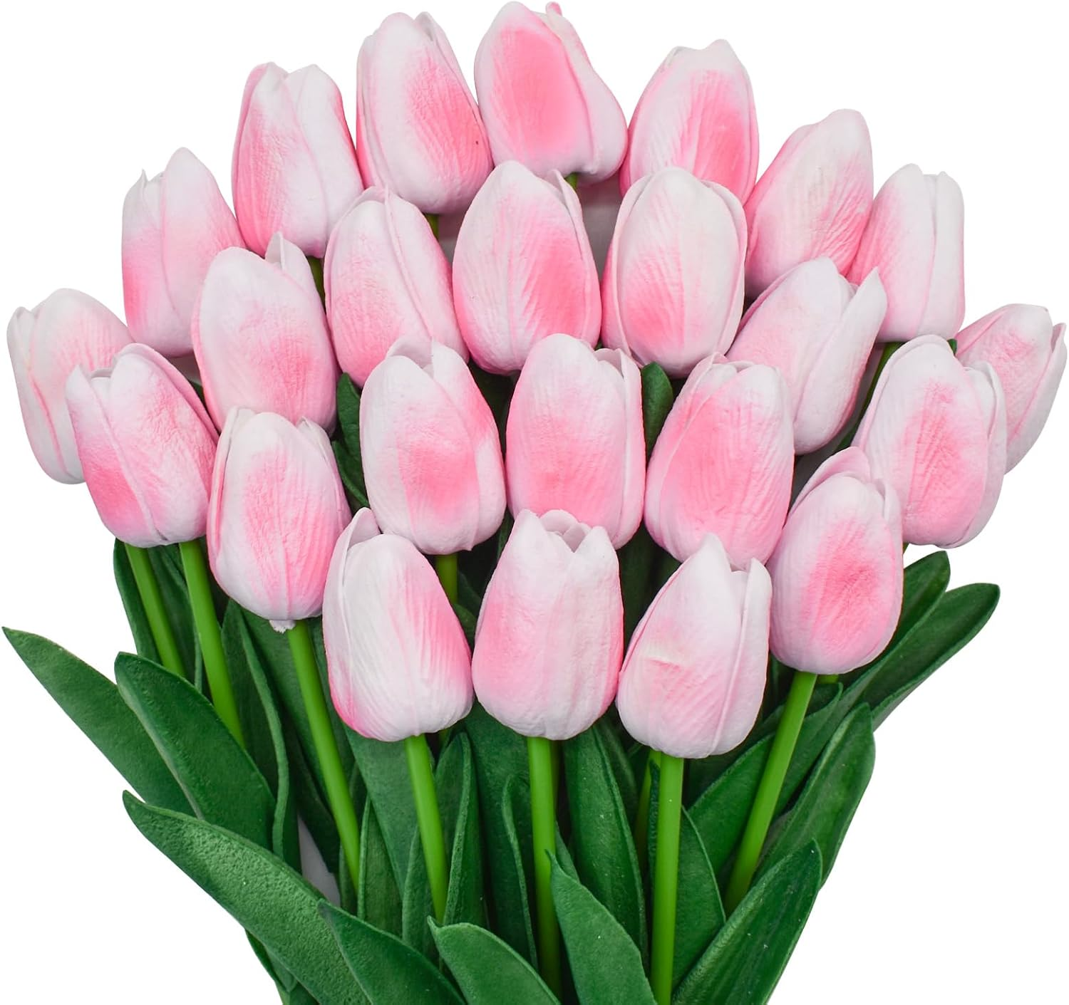 24Pcs Yellow Tulips Artificial Flowers Silk Fake Flowers 13In Real Touch Tulips Flower for Spring Mothers Day Easter Home Kitchen Wedding Table Decor (Yellow)