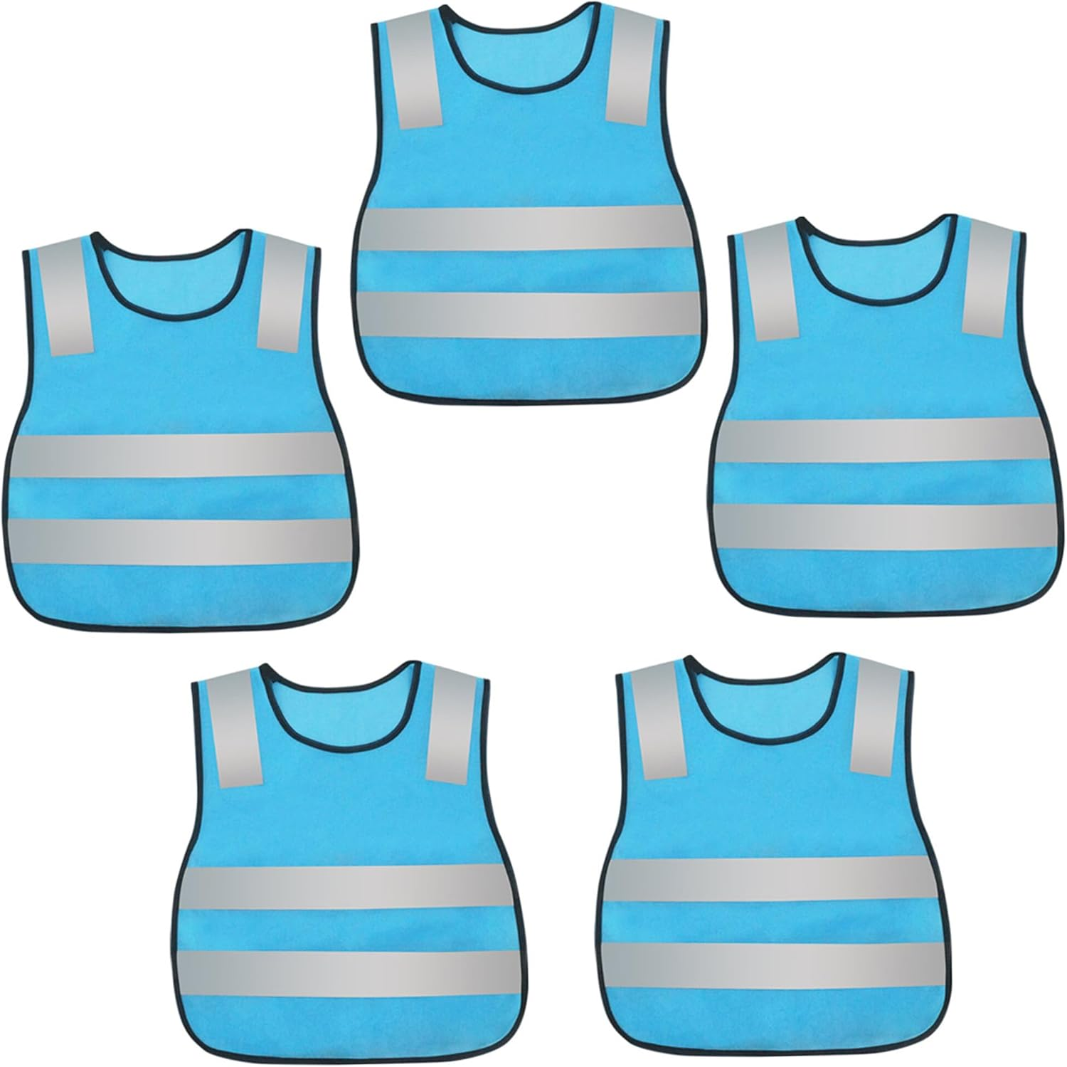 KEOYA Kids High Visibility Reflective Vest Fluorescent Neon Elastic Waist Strap Vest Pack for 2-10 Years