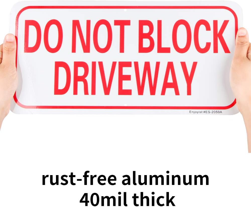 2-Pack Do Not Block Driveway Sign, 14"X 7" .04" Aluminum Reflective Sign Rust Free Aluminum-Uv Protected and Weatherproof image number 4