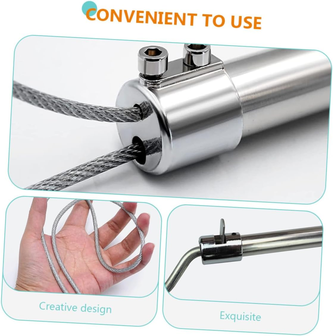 Portable Stainless Steel Pig Catch Pole Farm Supply with Reinforced Rope Lock Convenient Lightweight Livestock Handling Tool for Easy Animal image number 1