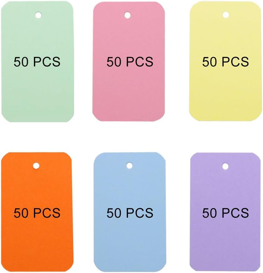 300 Pieces Multicolor Kraft Paper Binder Ring Easy Flip Flash Card/Study Cards/Memo Scratch Pads/Bookmark/Diy Greeting/Index Card Stock/Note Card 2.2 X 3.5 Inches (50 Sheets per Set)