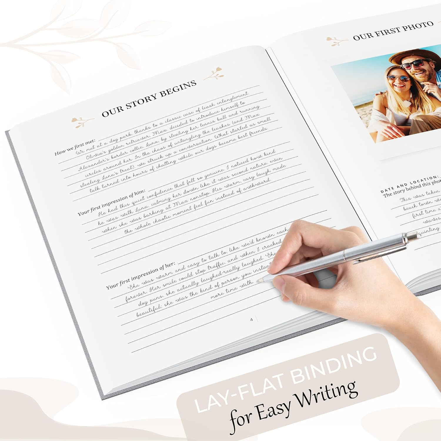 Anniversary Journal for Couples &ndash; the Story of Us | Relationship Memory Book, Love Story Diary & Keepsake Album &ndash; Wedding Gift for Him or Her, Engagement or Anniversary Present (184 Pages, Taupe) image number 6