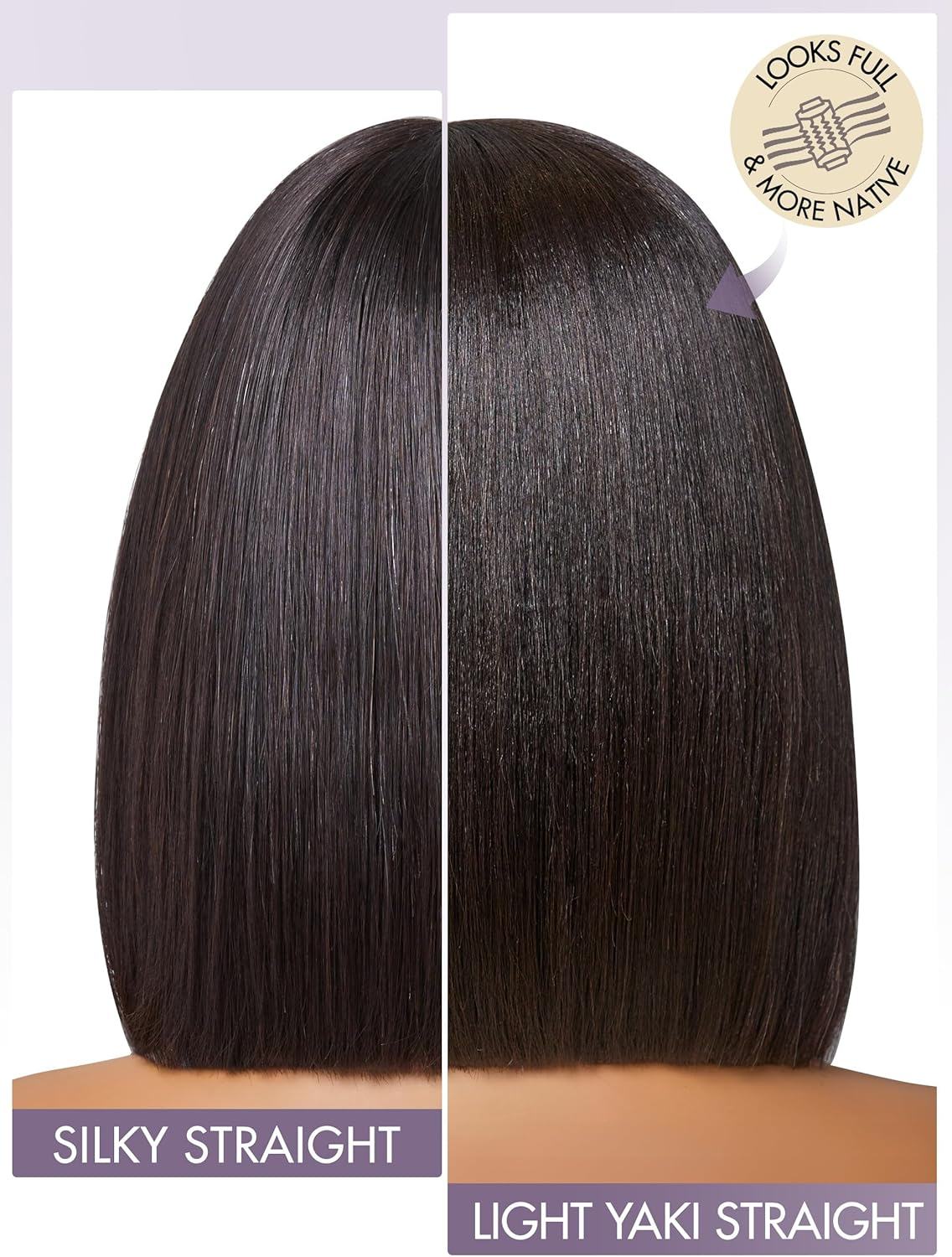 LUVME HAIR 10 Inch Light Yaki Straight Bob Wig with Bangs Human Hair Realistic HD Lace Short Black Bob Wigs, Ready to Go Blunt Cut Bob Wig Glueless 180 Density image number 3