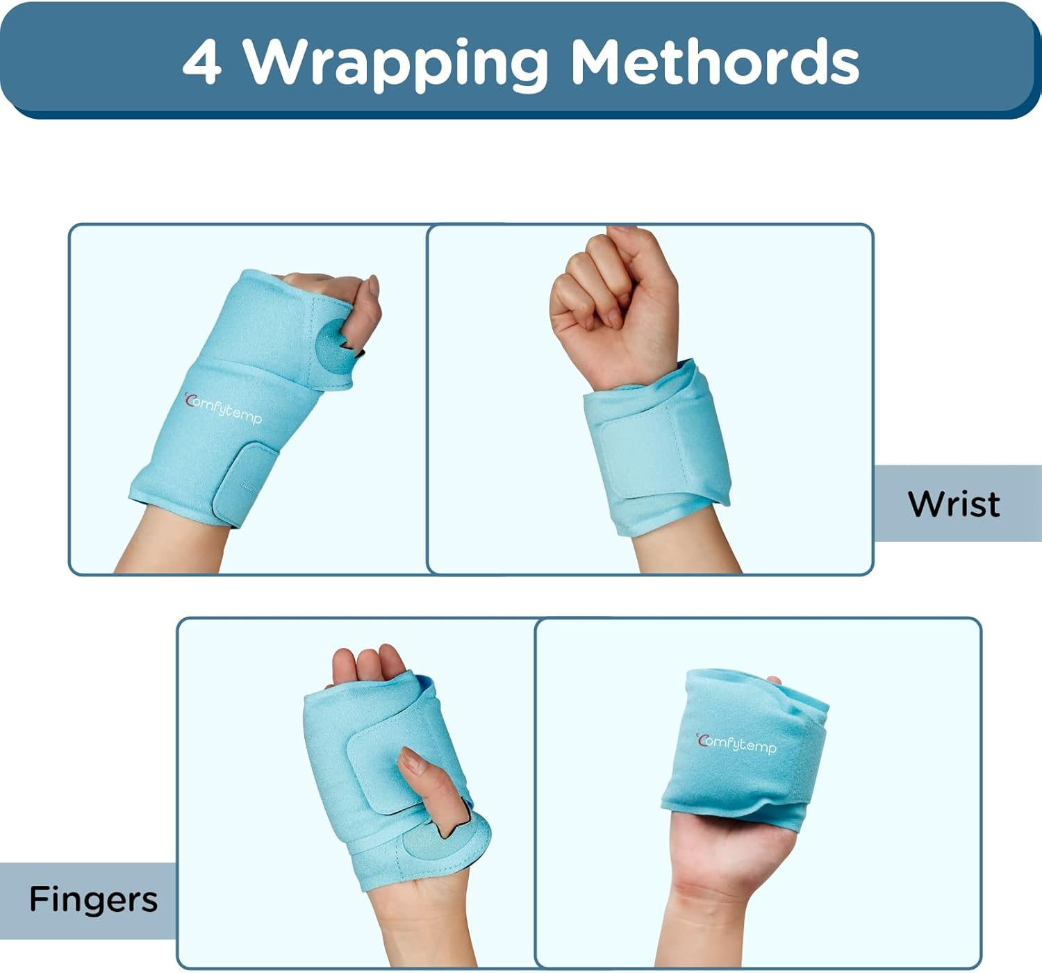 Comfytemp Wrist Ice Pack Wrap for Hand Osteoarthritis,Gel Ice Packs for Injuries Reusable for Wrist Hand Pain, Hot Cold Compress Brace for Tendinitis/Tenosynovitis, Surgery Recovery Items Men Women