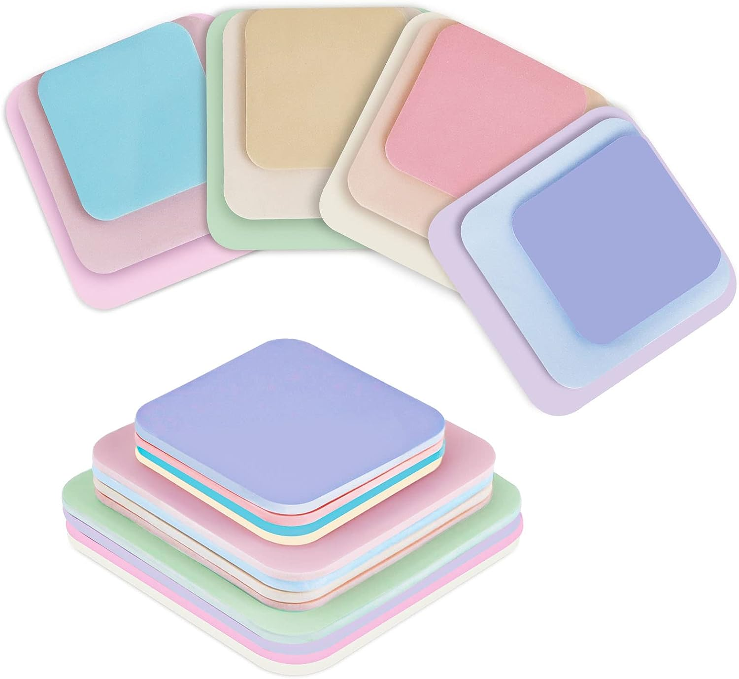360 Pcs Multi Size Sticky Notes, Sticky Notes Pastel Variety Pack, Assorted Color Sticky Memo Pads for Notebooks, Removable Self-Stick Notes Set for Home Office School Student College Supplies image number 6