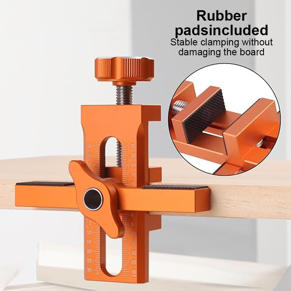 HHWRT Cabinet Door Positioning Tool, Cabinet Door Installation Positioner, Versatile Locator Pocket Hole Jig Kit, Adjustable Length Cabinet Aid Positioner, Aluminum Alloy Mounting Hardware