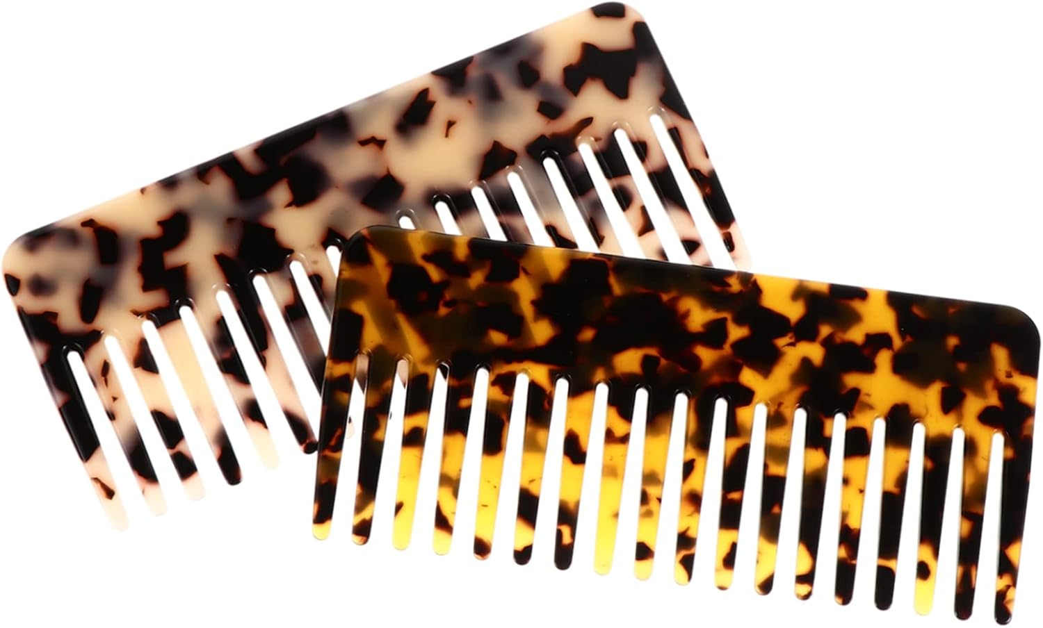 Mikinona 2Pcs Acetate Hair Combs Wide Tooth Hair Brush Detangler for Wet Dry Styling image number 2