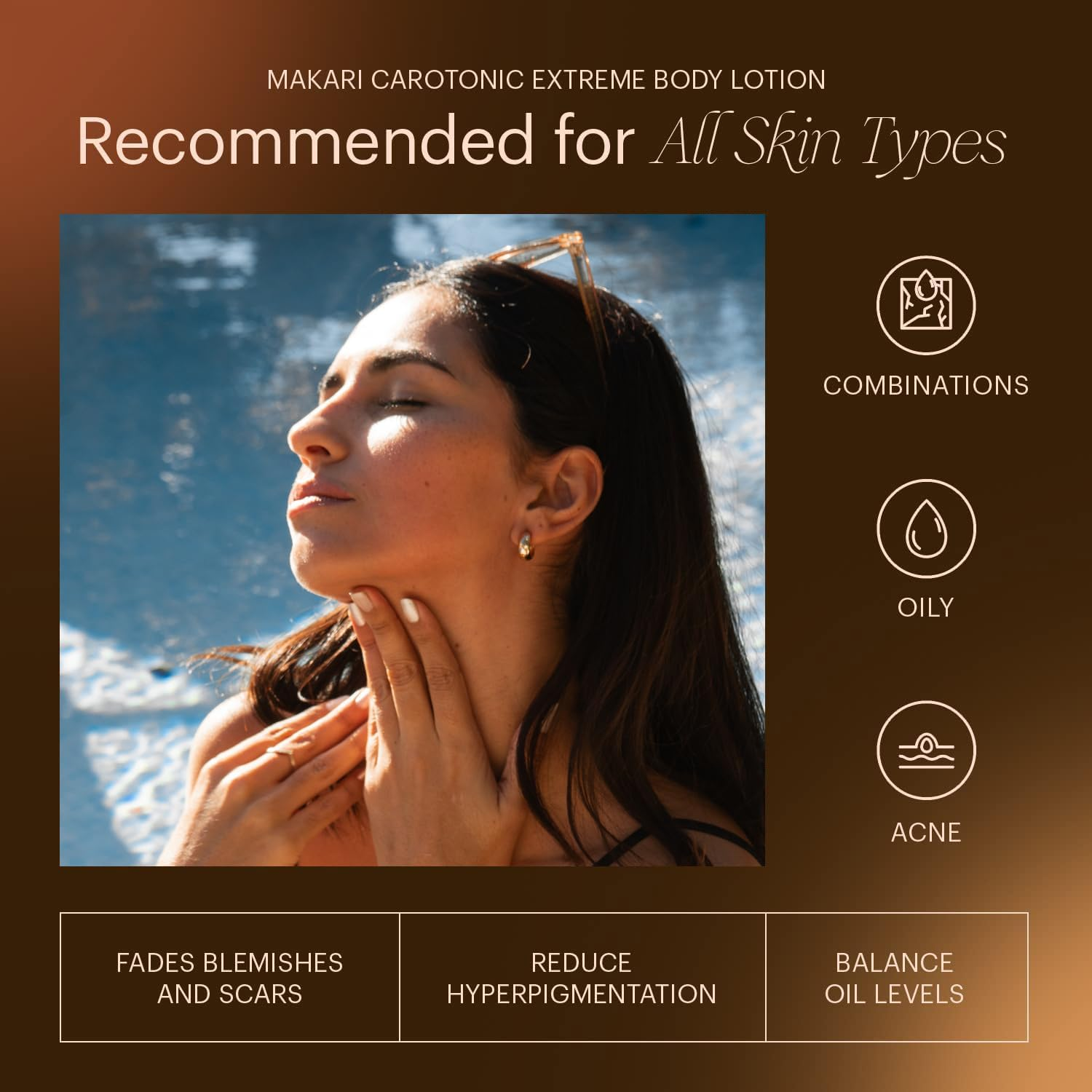 Makari Carotonic Extreme Glow Renewing Body Lotion, Infused with Carrot Oil & SPF 15, Helps Oil Control & Acne Treatment for Blemishes, Reduces Dark Spots & Hyperpigmentation, Boosts Brightening & Radiance, Provides Moisturizing & Hydrating Skin, Anti-Aging Formula for Oily & Combination Skin, 520Ml (17.6 Oz) image number 1