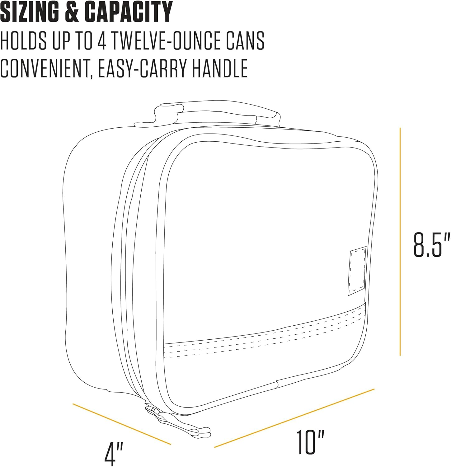 Carhartt Insulated 4 Can Lunch Cooler, Fully Insulated, Durable Water Resistant Cooler, Essential Lunch Cooler (Carhartt Brown) image number 6