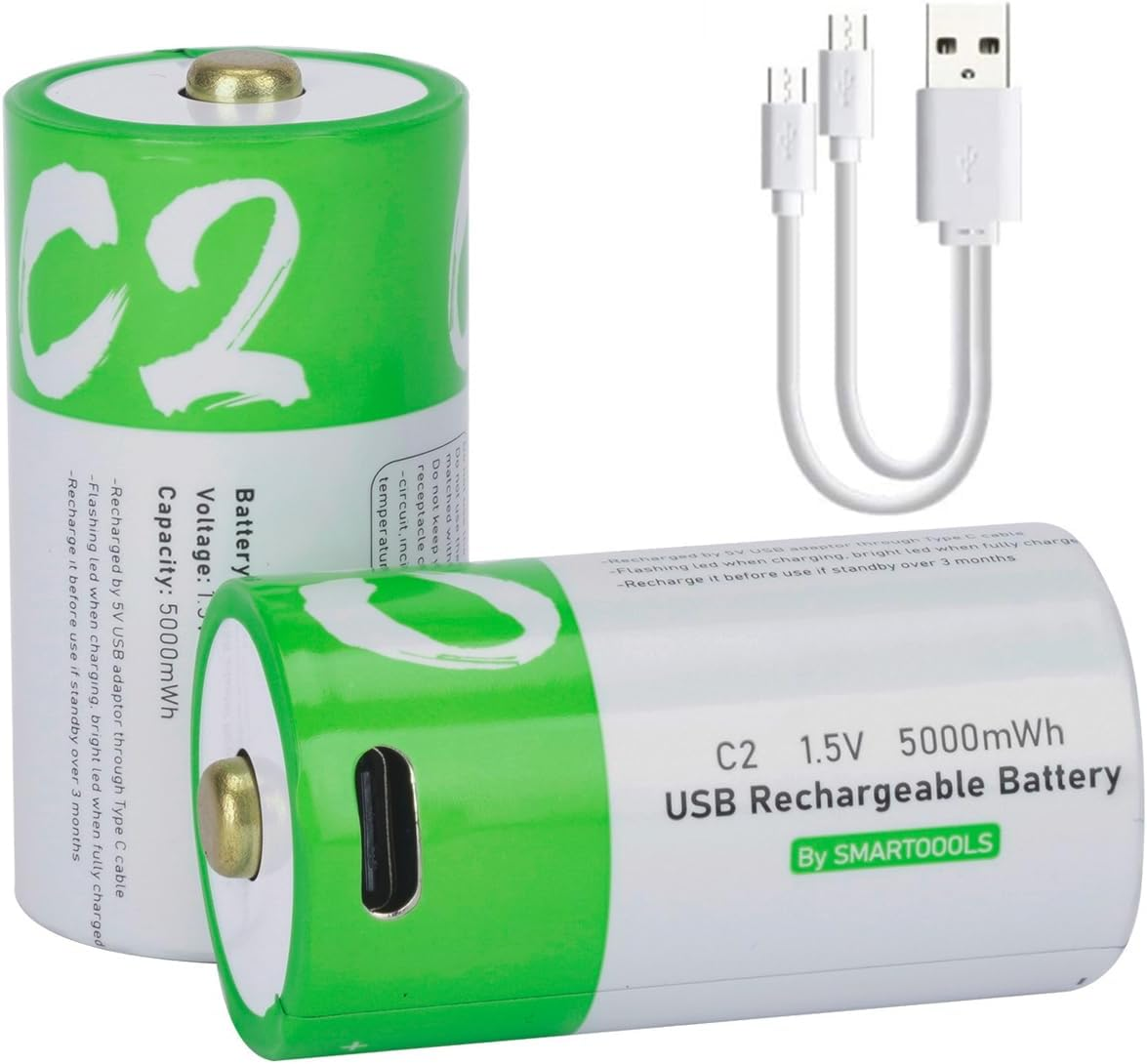 USB AAA Lithium Ion Rechargeable Battery, 1.5V 750Mwh Rechargeable AAA Battery, 1 H Fast Charge, 1200 Cycle with Type C Port Cable, Constant Output,8-Pack