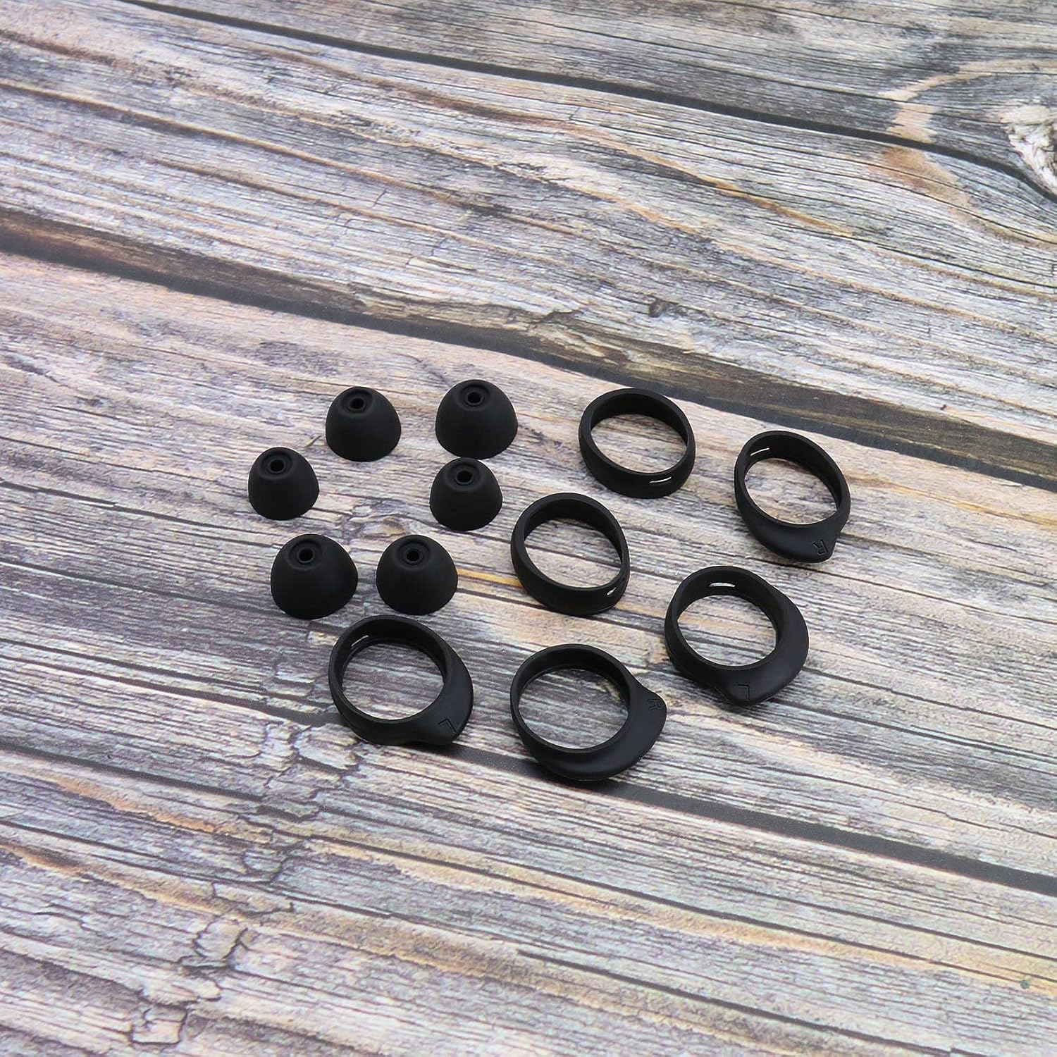 Emsea 3 Pairs Earbuds Set Compatible with Samsung Galaxy Buds SM-R170 Wireless Headphones Silicone Anti-Slip Eartips Earhooks Cover Eargels S M L 3 Sizes Black image number 5