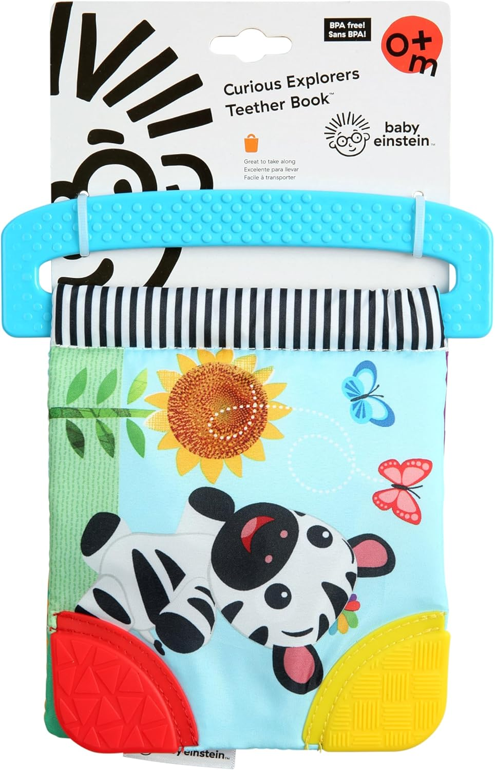 Baby Einstein Curious Explorers Teether Book Take-Along Toy, Ages Newborn +, Multicolored image number 3