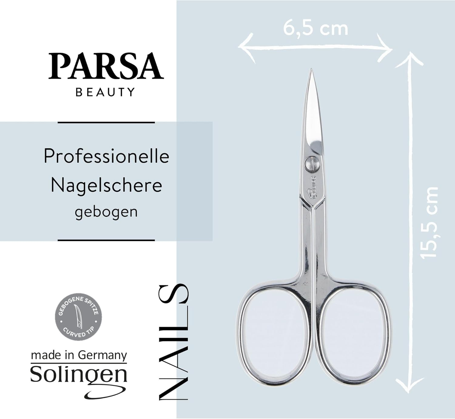 Parsa Beauty Steel Scissor with Curved Cutting Edges