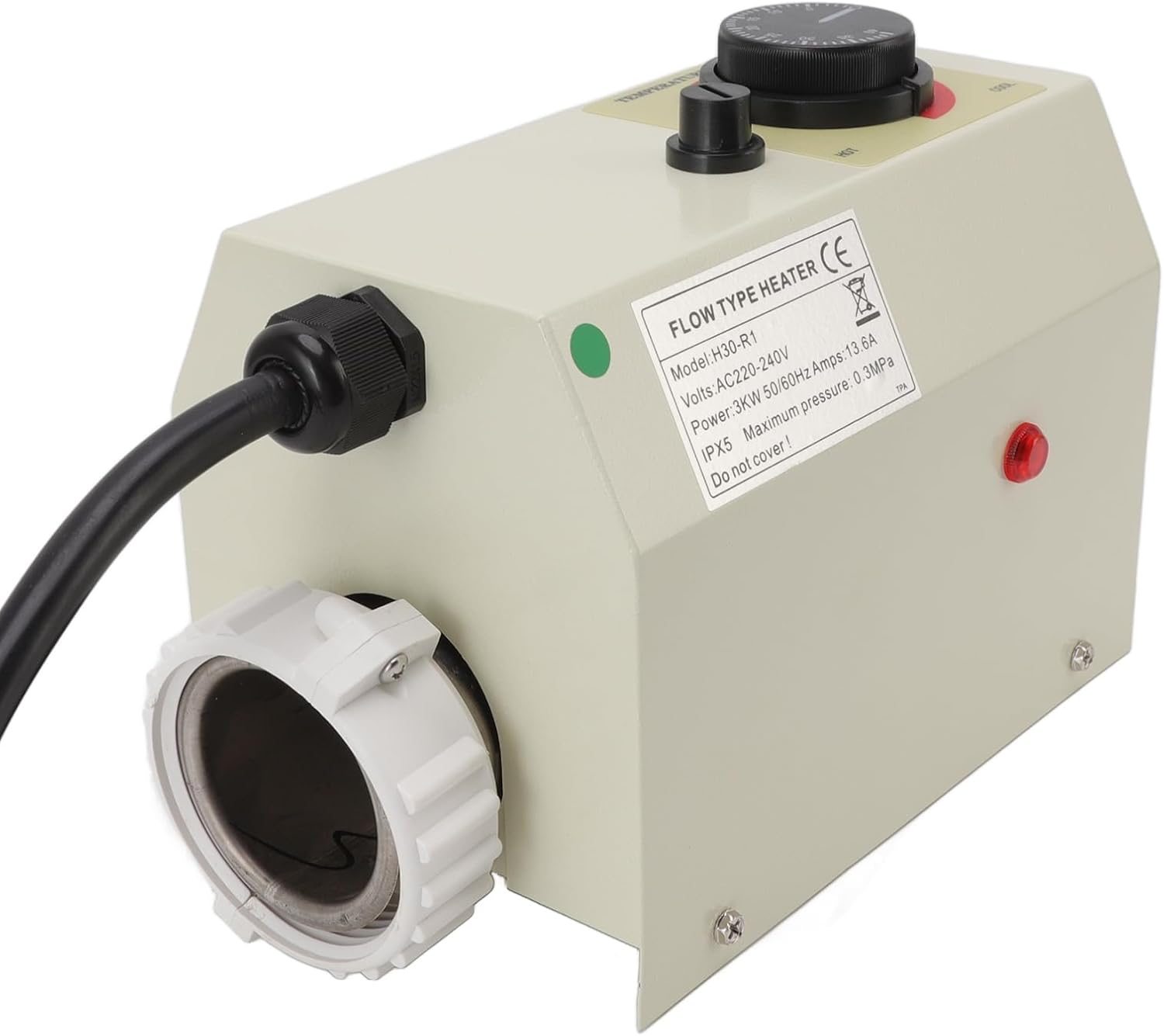 AC 220‑240V Electric Pool Heater, 3KW Swimming Pool Digital Electric Heater Water Bath Heater Thermostat Equipment with Touch Screen, for Bathtub Ground Pool image number 4