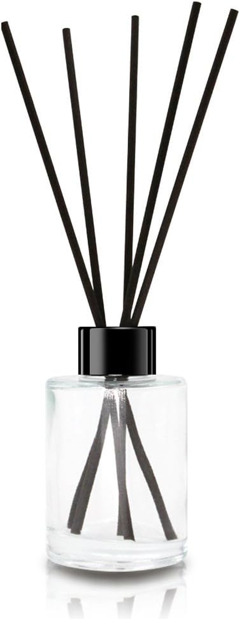Glass Diffuser Bottles with Black Caps Refillable Diffuser Bottles Set of 4-3.15" High, 70Ml 2.4 Fl Oz. Small round Shape, Fragrance Accessories Use for DIY Replacement Reed Diffuser image number 3