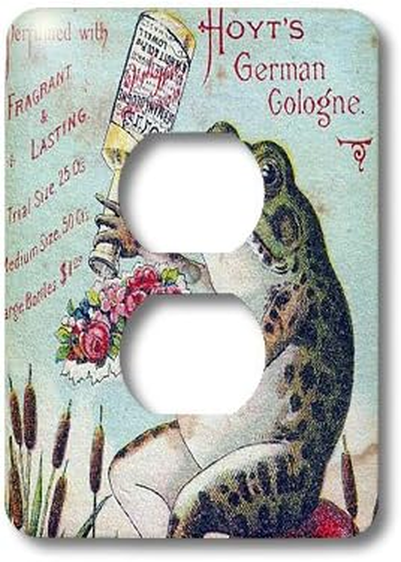 3Drose LLC LSP_10908_6 Vintage German Frog Cologne 2 Plug Outlet Cover