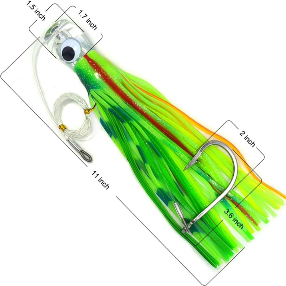 Kmucutie 4 Pcs 11 Inch Marlin Tuna Dolphin Sailfish Shark Trolling Lure Big Game Fishing Bait Deep Sea Fishing Lure image number 2