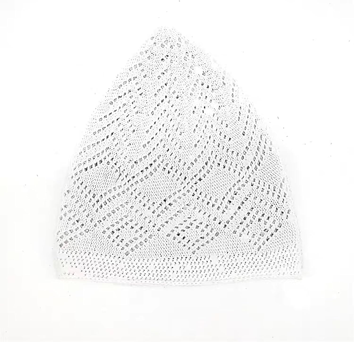 TRADERPLUS Turkish Muslim Kufi Hats for Men, Islamic Muslim Knitting Kufi Topi Prayer Hat White