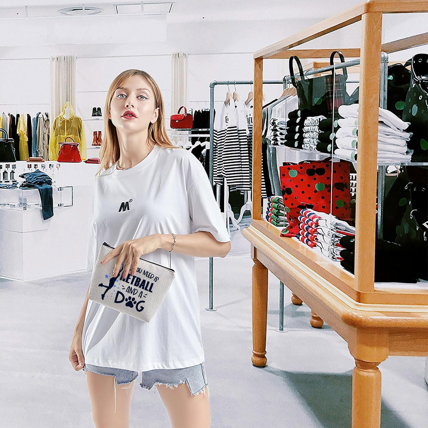 TGBJE Netball Girl Gift Netball Player Gift Dog Owner Gift All You Need Is Hockey and a Dog Makeup Cosmetic Bag for Dog Lover, Netball Dog Bag, All image number 3