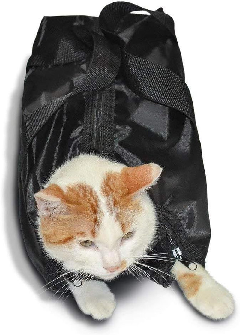 Breathable Adjustable Cat Grooming Bag with Muzzle, Anti-Scratch Restraint for Nail Trimming, Bathing, Ear Cleaning & Dental Care, Portable, Wear-Resistant Pet Grooming Bag image number 5