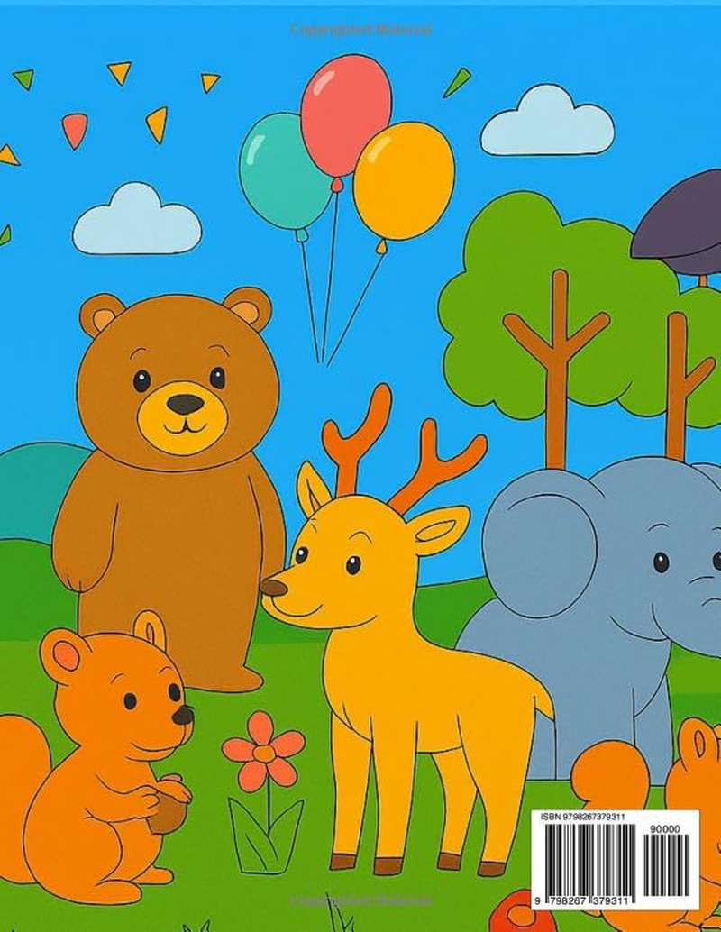 Wild Animals Coloring Book for Kids: Fun and Easy Animal Coloring Pages for Children Ages 3&ndash;7