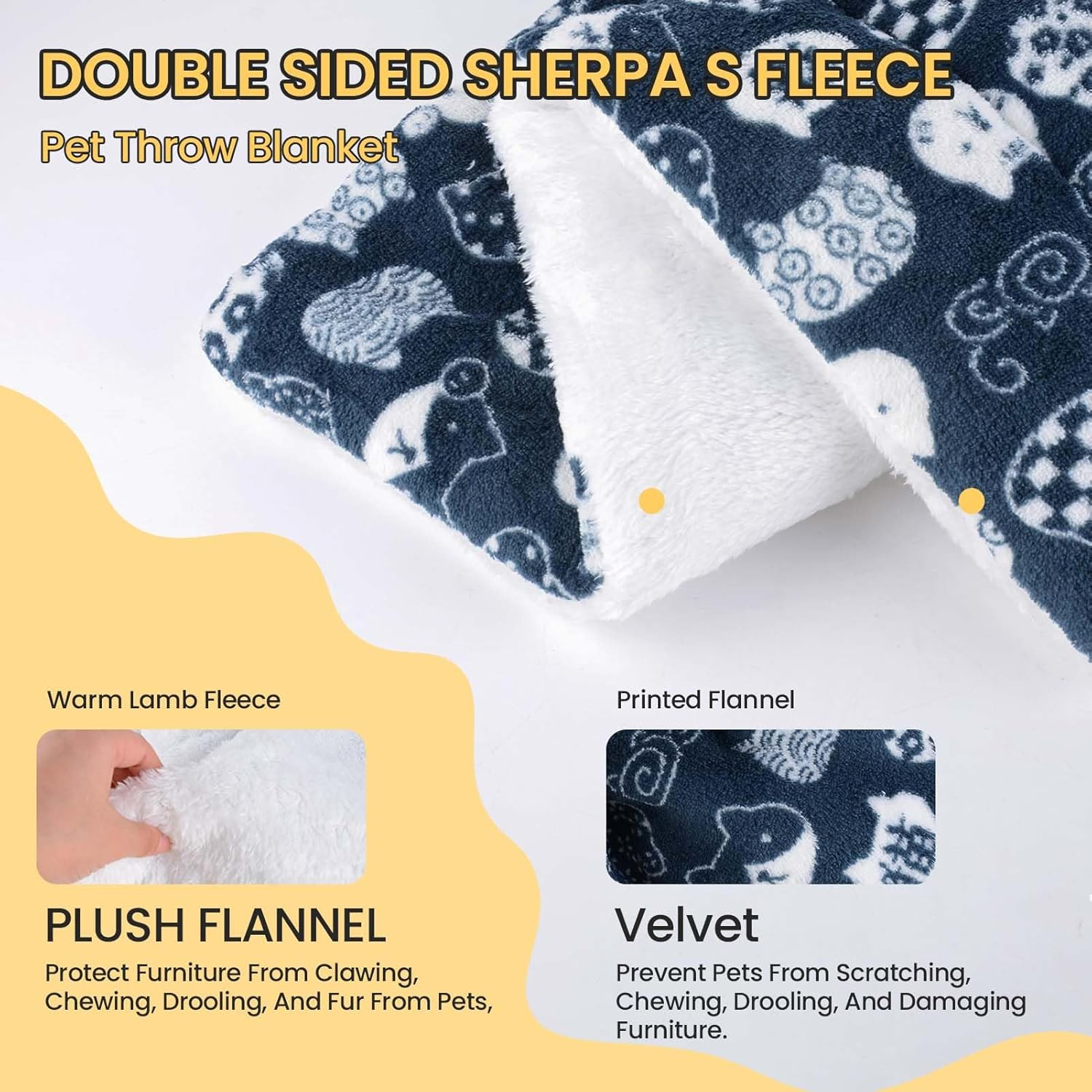 Pet Blanket Premium Fluffy Flannel Cushion,Soft and Warm Mat for Puppy Dog Cat,Dog Bed Mat for Small Medium Dogs Washable Pet Kennel Pad for 27 Inch image number 3